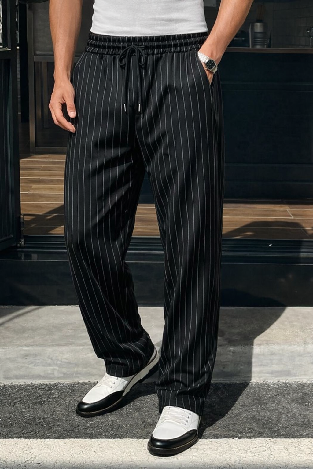 Stripe Straight Joggers