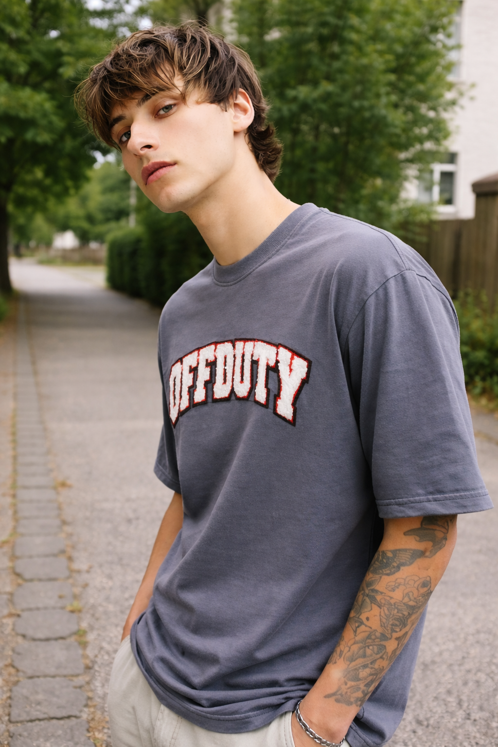 Curved Terry Patch Graphic Tee
