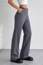 Off Front Pleat Tailored Trousers