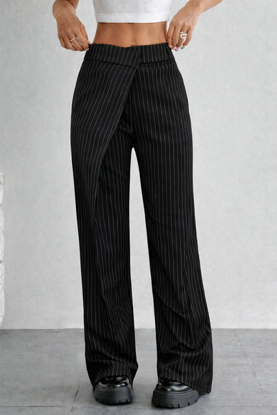 Off Front Pleat Tailored Trousers