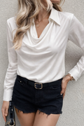 Cowl Neck Collared Blouse