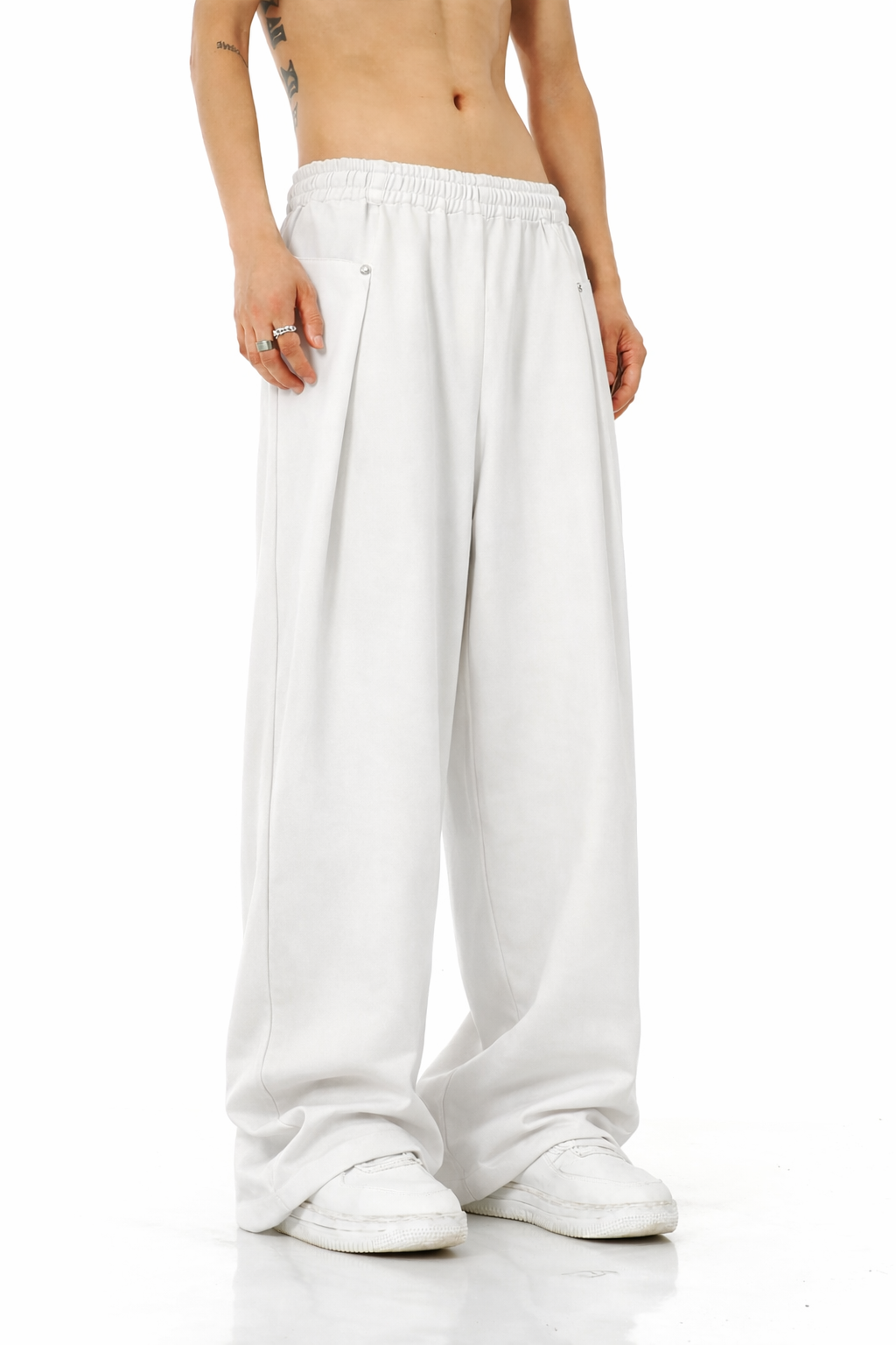 Finest Overlap Pleated Barrel Joggers