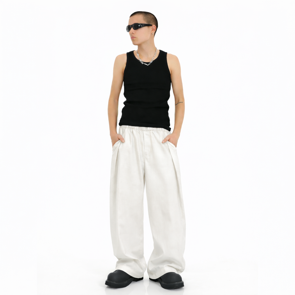 Finest Overlap Pleated Barrel Joggers