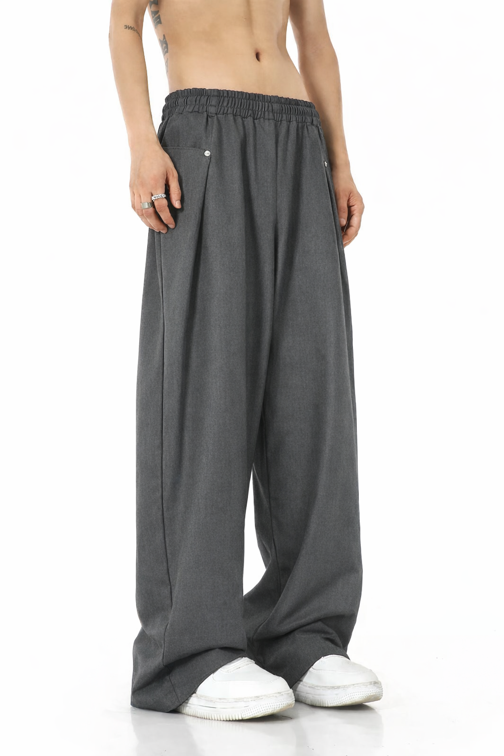 Finest Overlap Pleated Barrel Joggers