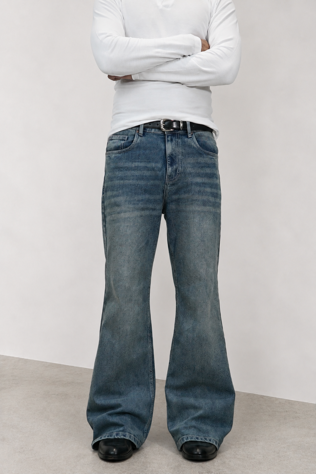 Blue Discipline Fade Flare Bootcut Jeans