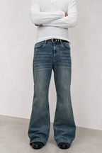 Blue Discipline Fade Flare Bootcut Jeans