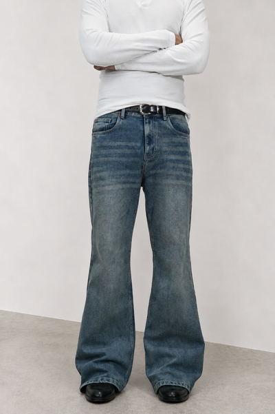 Blue Discipline Fade Flare Bootcut Jeans