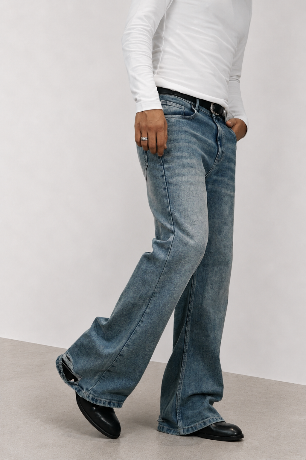 Blue Discipline Fade Flare Bootcut Jeans