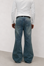 Blue Discipline Fade Flare Bootcut Jeans