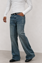 Blue Discipline Fade Flare Bootcut Jeans