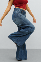 Deconstructed Fly Extra Wide Leg Jeans
