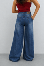 Deconstructed Fly Extra Wide Leg Jeans