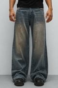 Teal Bronze Baggy Wide Leg Jeans