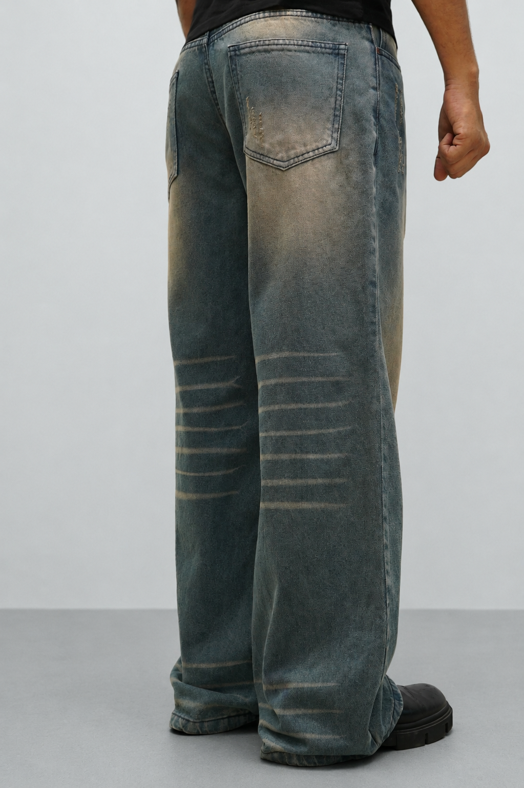 Teal Bronze Baggy Wide Leg Jeans
