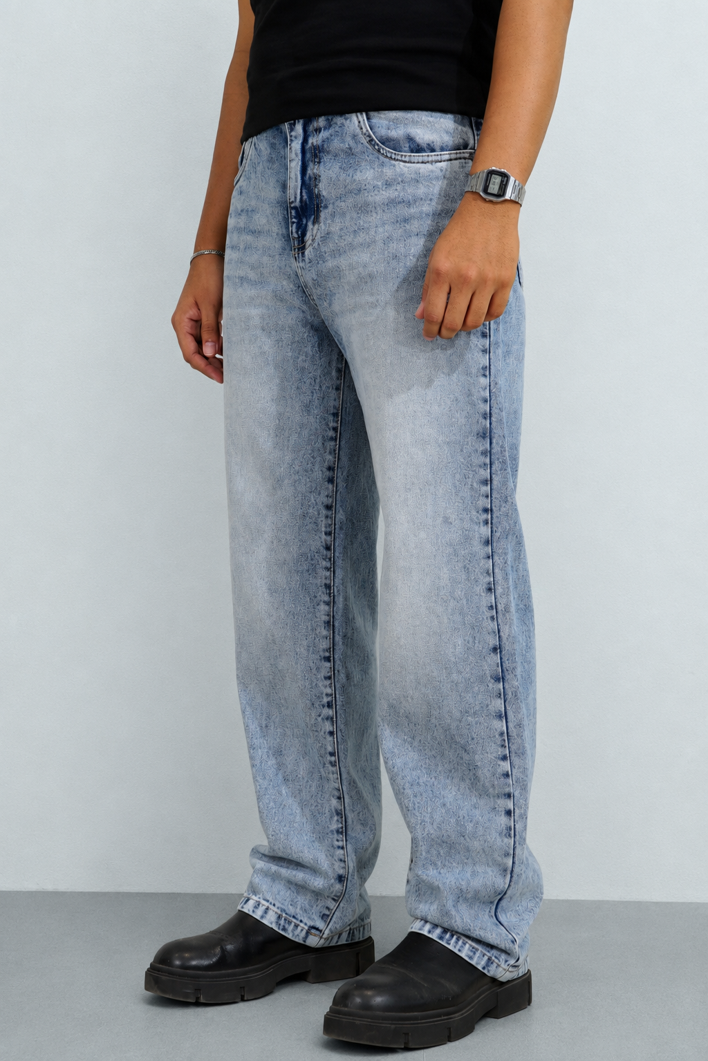 Steel Blue Straight Fit Jeans