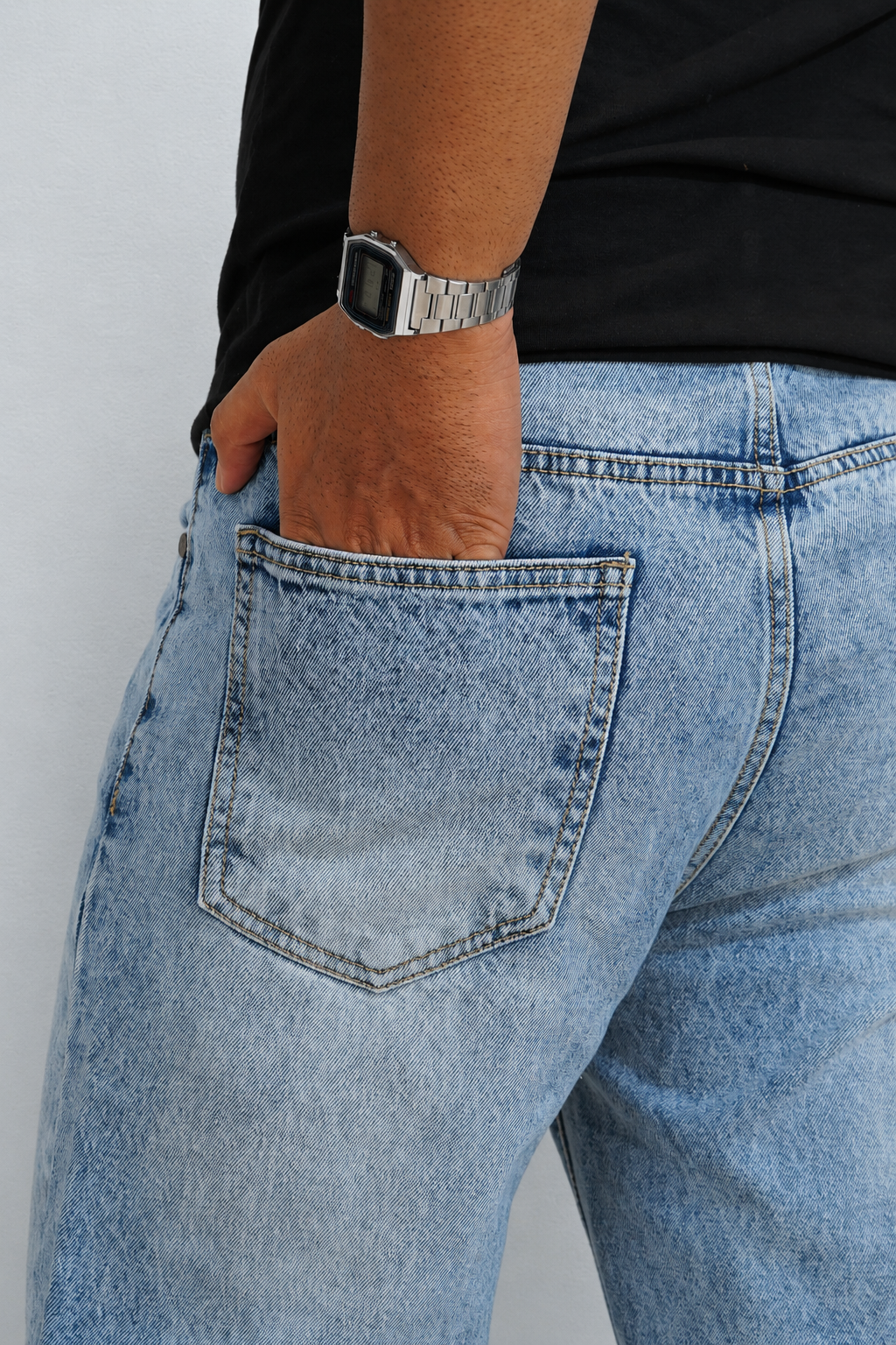Steel Blue Straight Fit Jeans