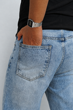 Steel Blue Straight Fit Jeans