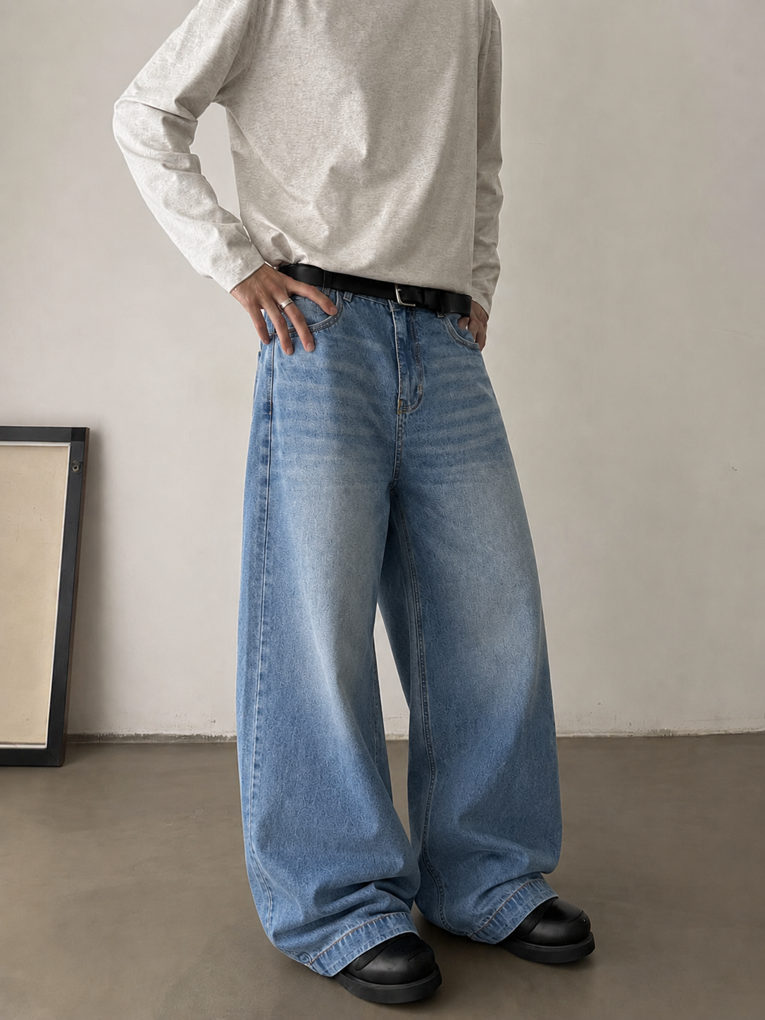 Glitch Blue Japan Baggy Jeans
