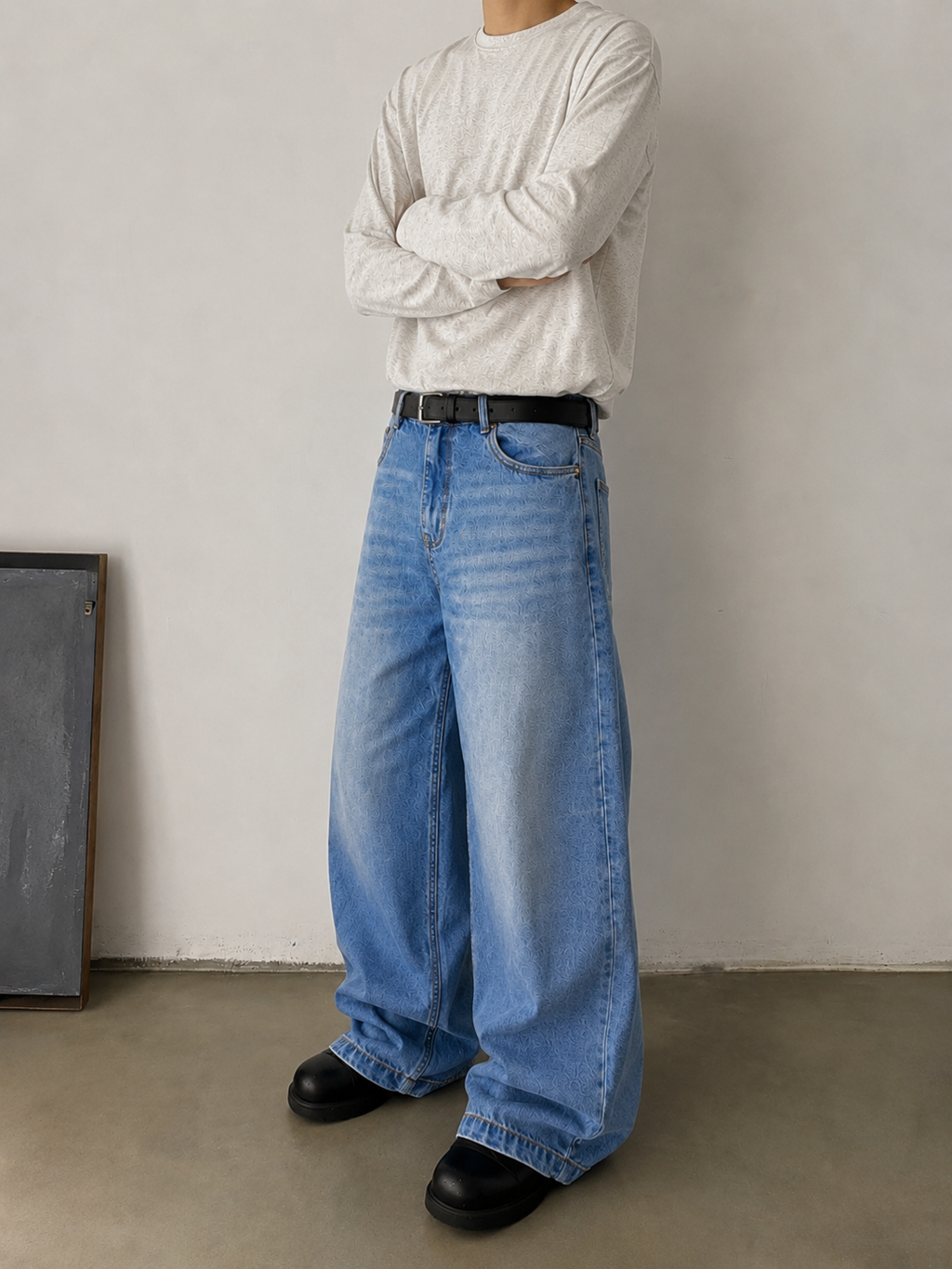 Glitch Blue Japan Baggy Jeans