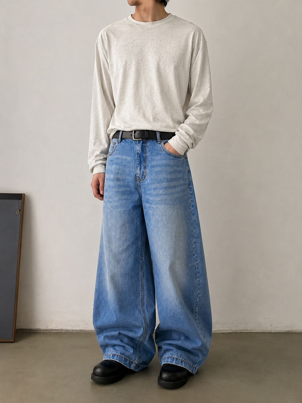 Glitch Blue Japan Baggy Jeans