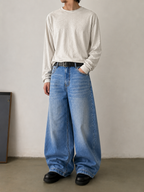 Glitch Blue Japan Baggy Jeans