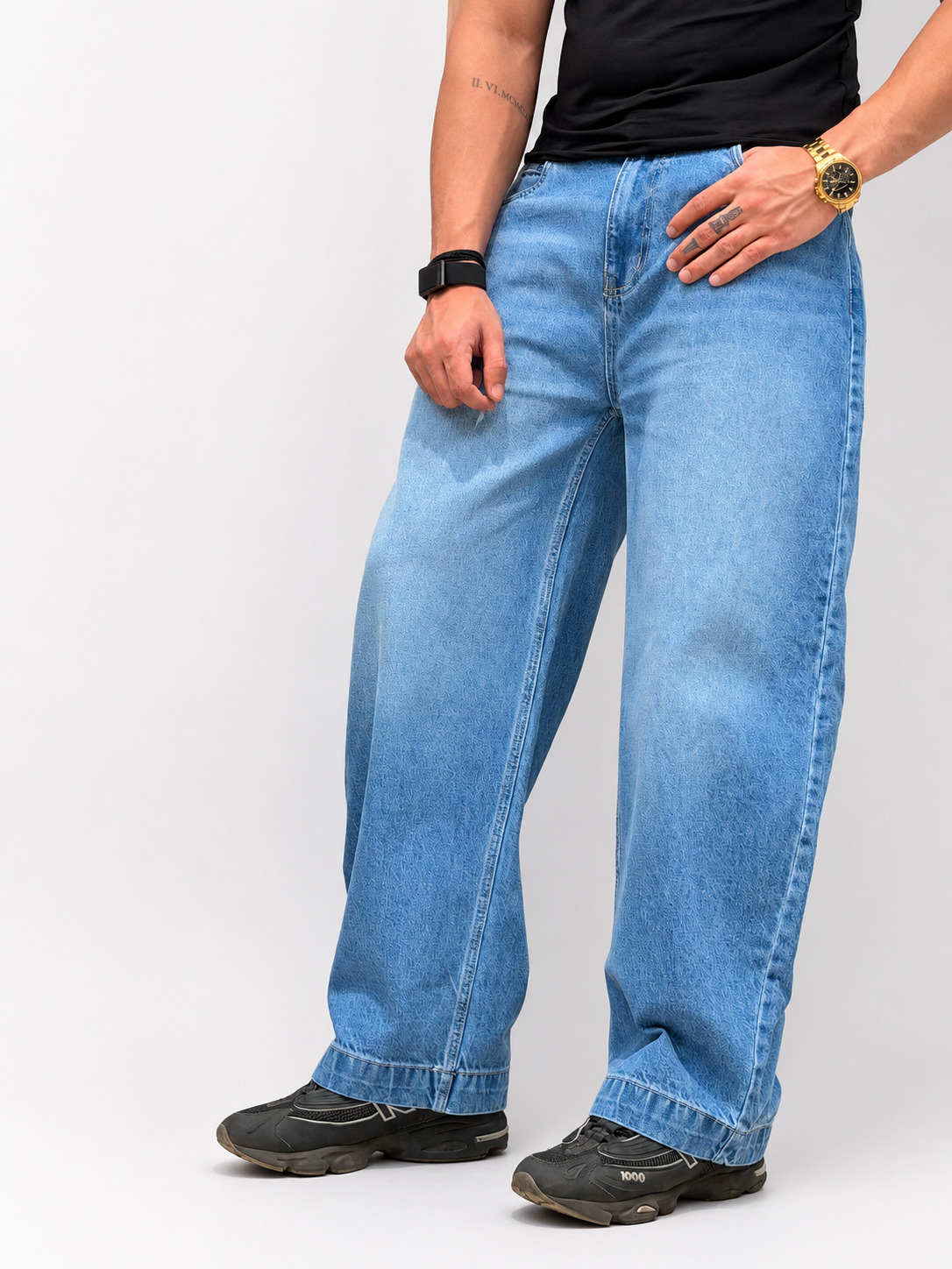 Glitch Blue Japan Baggy Jeans