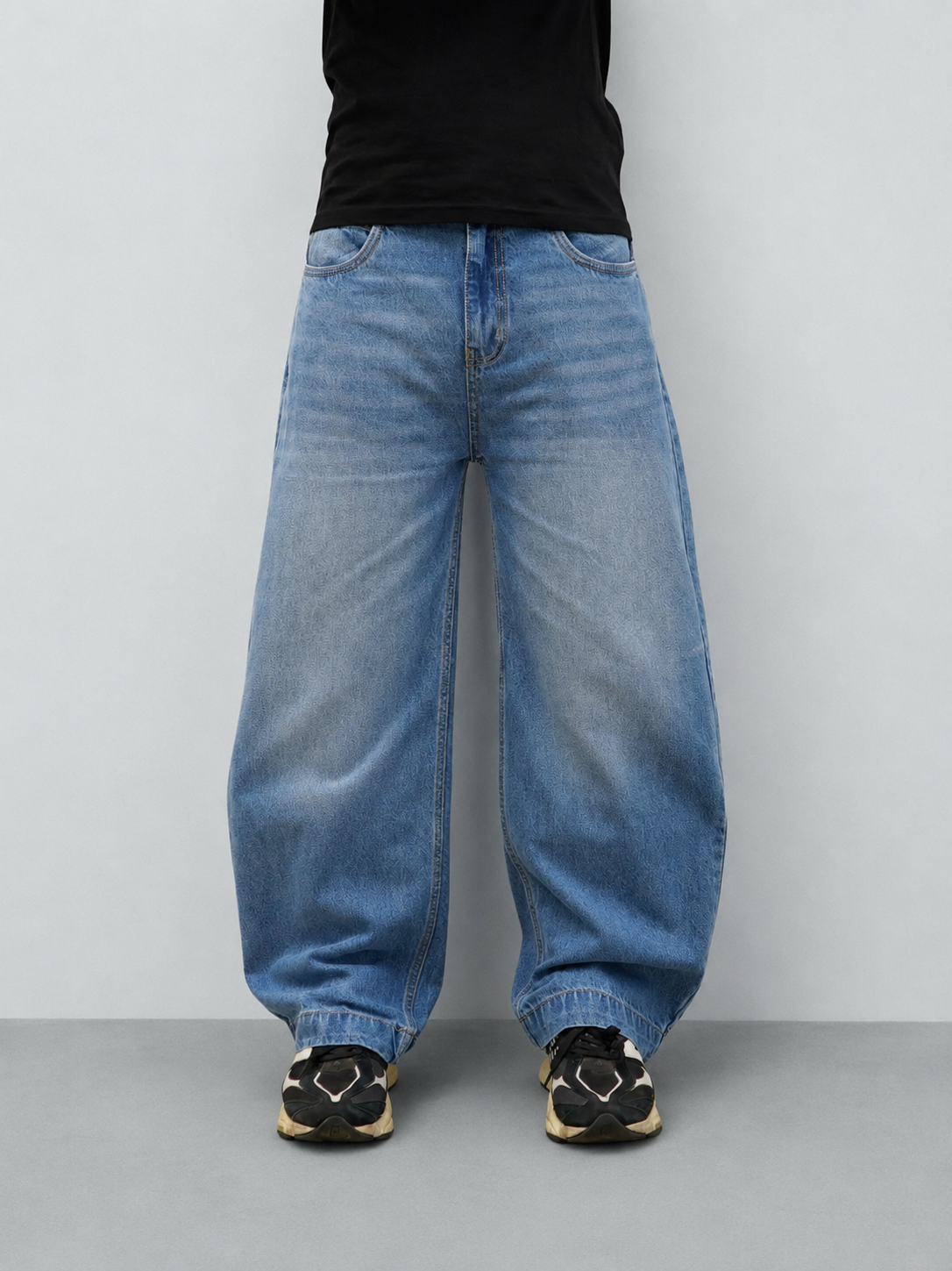 Glitch Blue Japan Baggy Jeans
