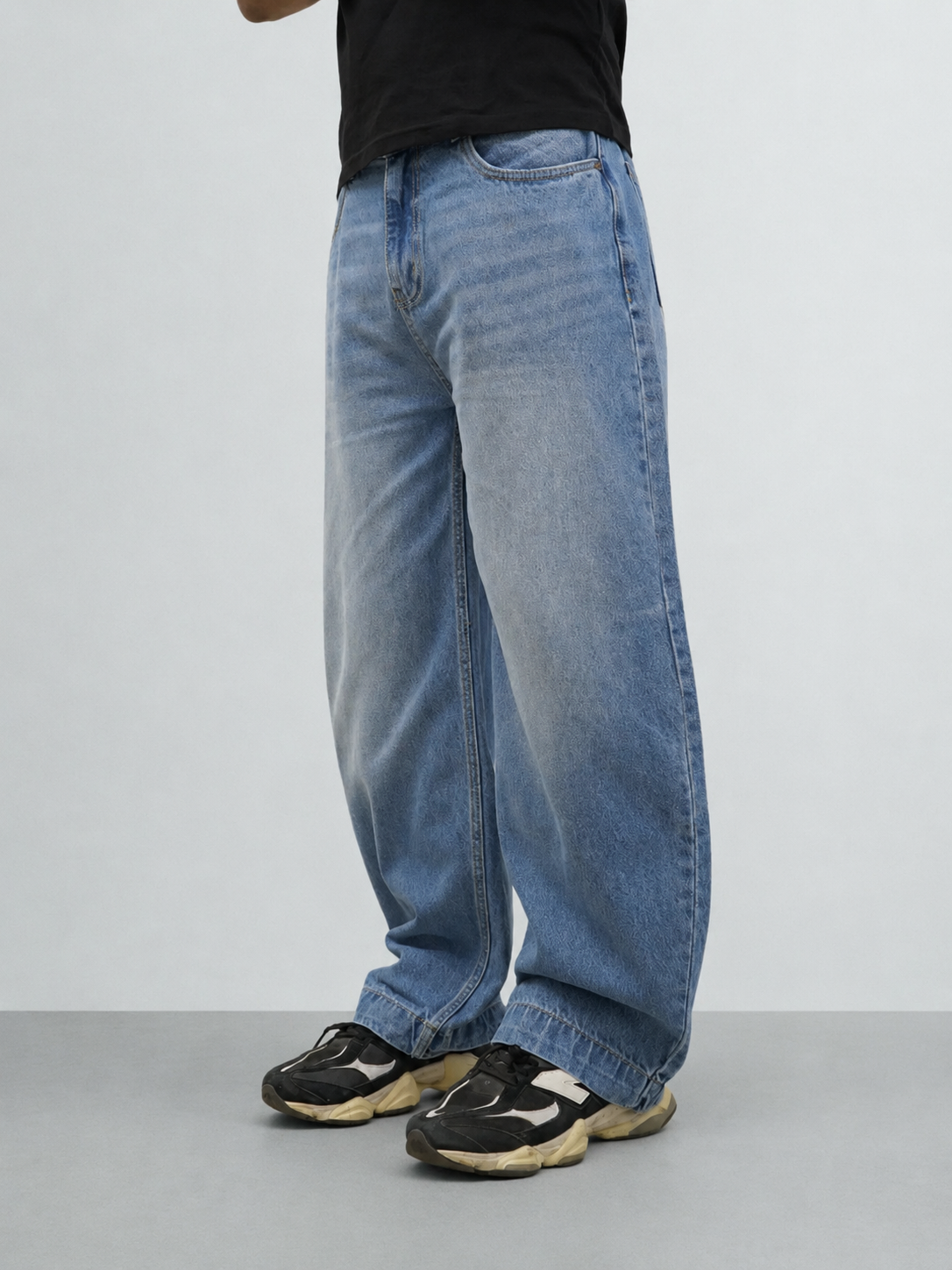 Glitch Blue Japan Baggy Jeans