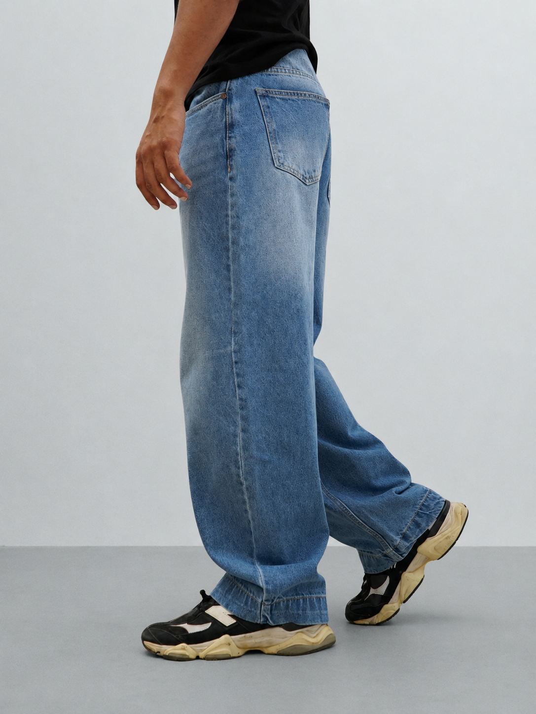 Glitch Blue Japan Baggy Jeans