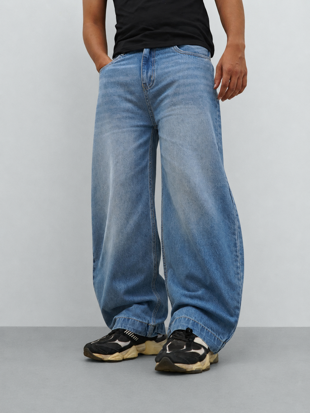 Glitch Blue Japan Baggy Jeans