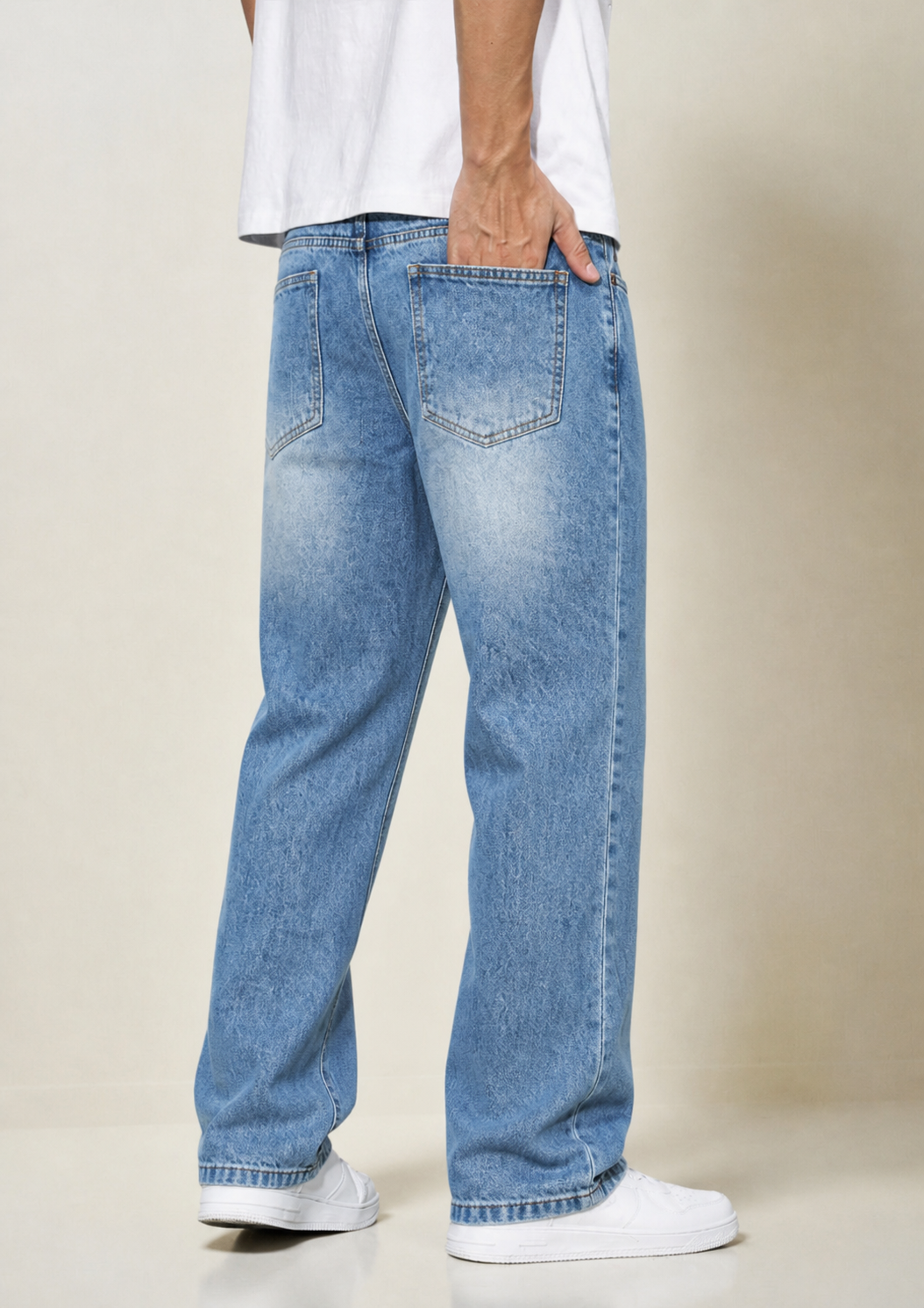 Steel Blue Straight Fit Jeans