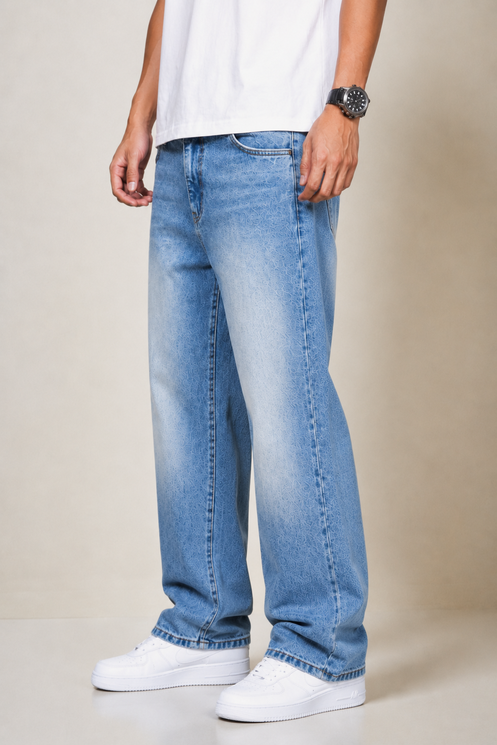 Steel Blue Straight Fit Jeans