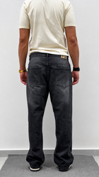 Charcoal Raw Wash Baggy Fit Jeans