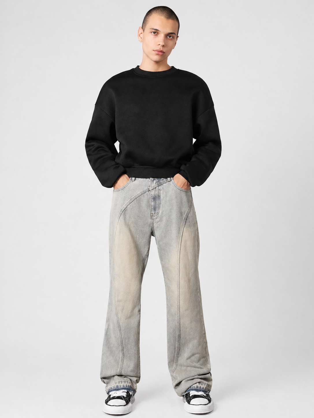 Deform Blue Straight A Line Jeans