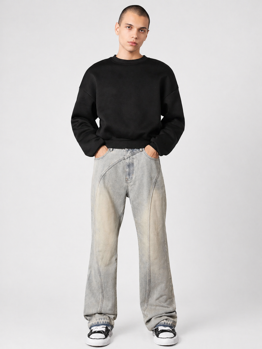 Deform Blue Straight A Line Jeans