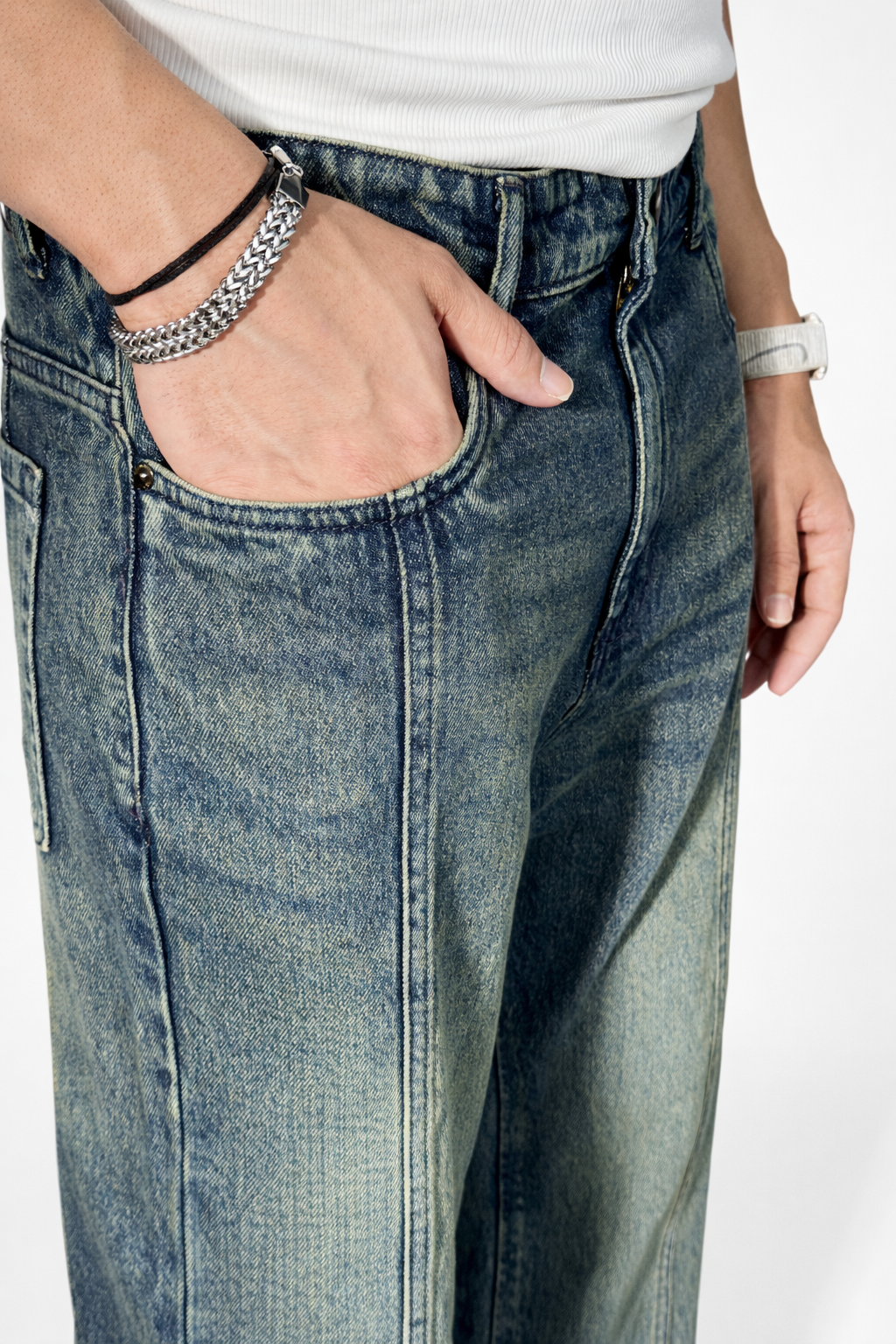 Blue Tinted Straight Fit Jeans