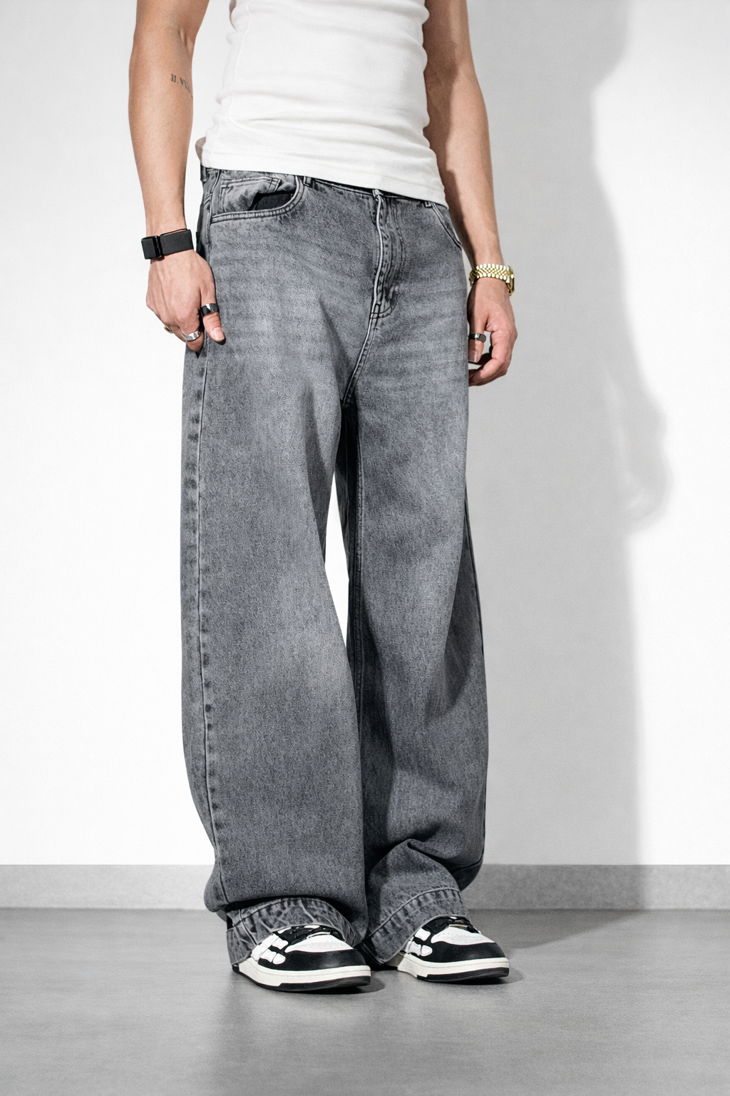 Stoned Grey Japan Baggy Jeans