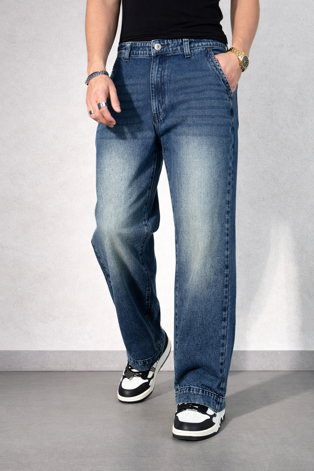 Vintage Washed Blue Baggy Denims - Image 2