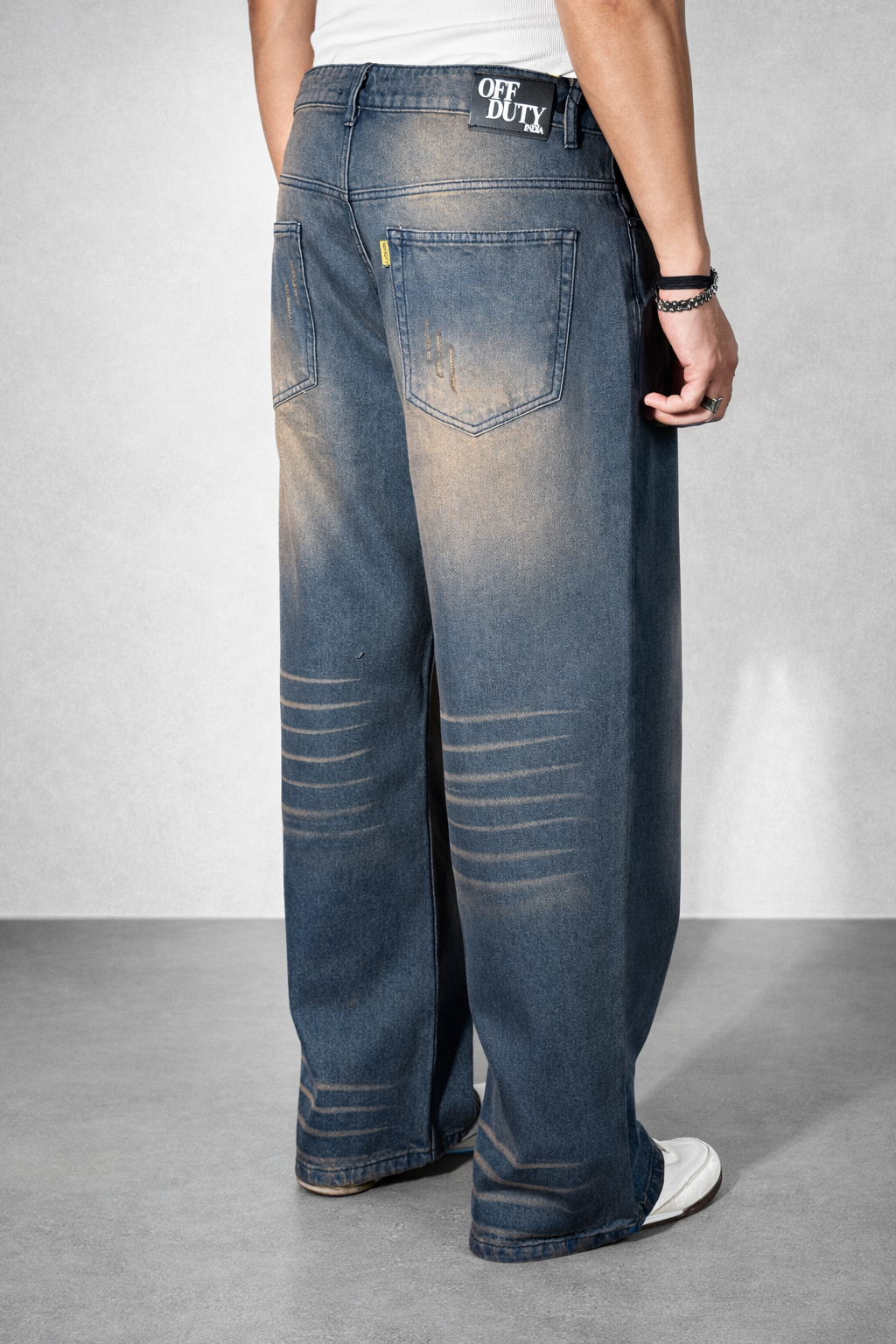 Teal Bronze Baggy Wide Leg Jeans