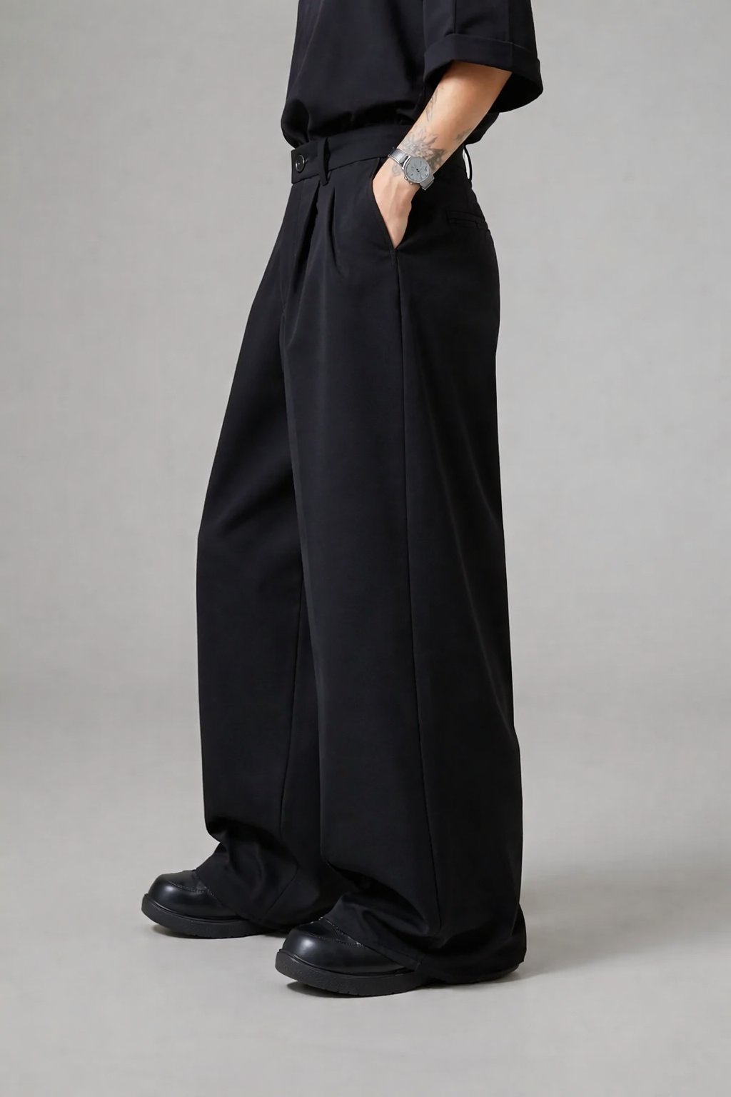 Street Cast Relaxed Wide Trousers