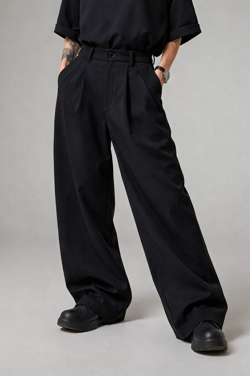 Street Cast Relaxed Wide Trousers
