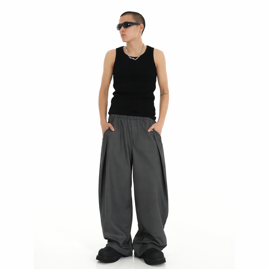 Finest Overlap Pleated Barrel Joggers