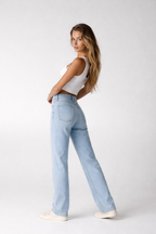 Wash Out Regular Blue Stretch Tailored Straight Leg Jeans