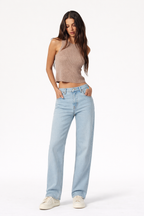 Wash Out Regular Blue Stretch Tailored Straight Leg Jeans
