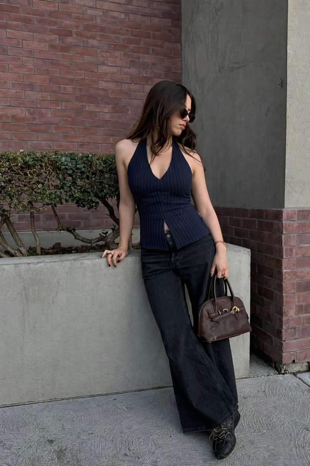 Stripe Structure Halter Top