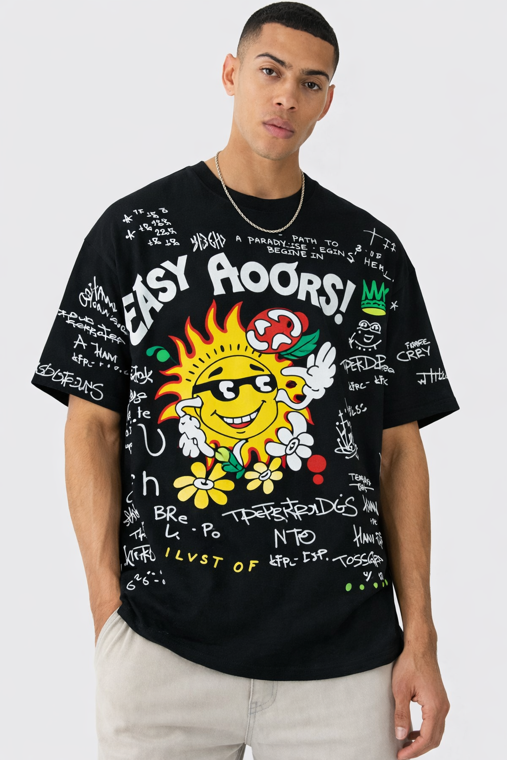 Doodle Drift Oversized T-Shirt
