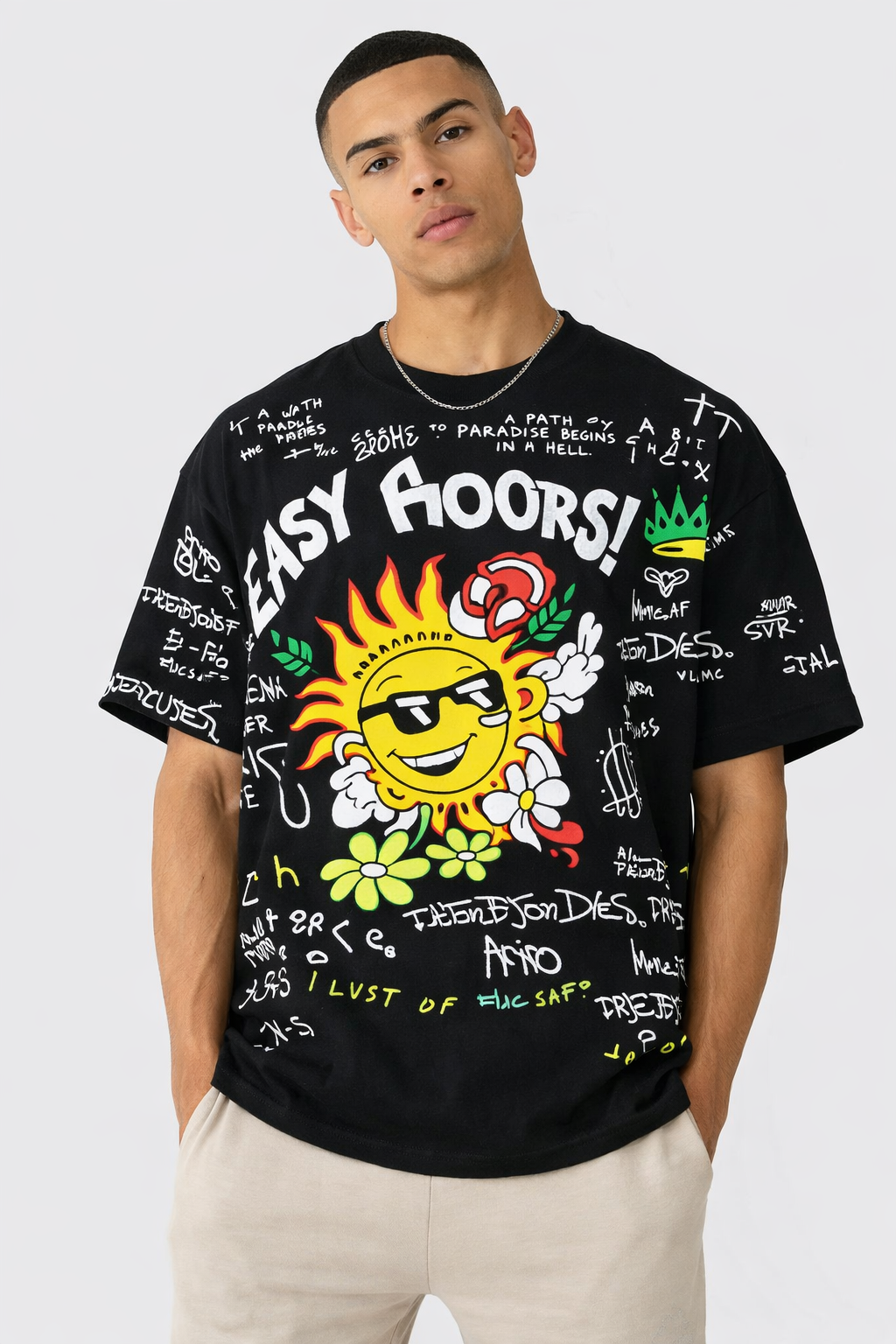 Doodle Drift Oversized T-Shirt