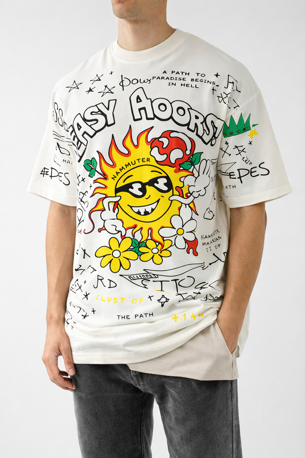 Doodle Drift Oversized T-Shirt – Offduty India