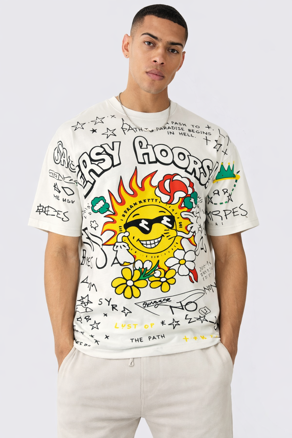 Doodle Drift Oversized T-Shirt