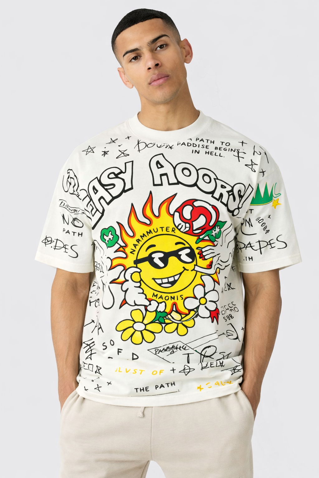 Doodle Drift Oversized T-Shirt